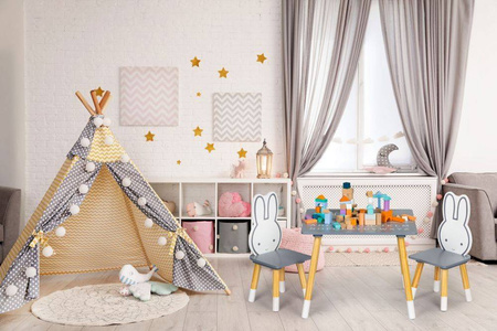 Komplet mebli dziecięcych stół stolik dwa krzesła dla dzieci drewniane Ecotoys
