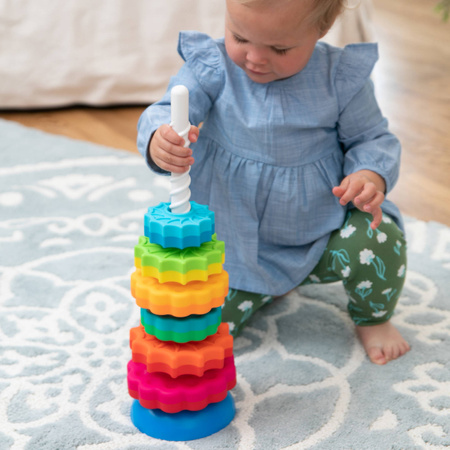 Zakręcona wieża SpinAgain Fat Brain Toys Piramidka dla dzieci Układanka Wieża FA110-1
