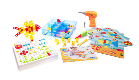Zestaw edukacyjny konstrukcyjny dla dzieci Klocki do układania Wkrętarka Układanka w walizce 261 elementów