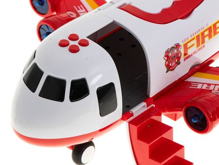 Duży interaktywny samolot Transporter dla dzieci tryskający wodą Straż pożarna Samochody