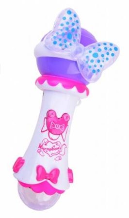 Interaktywny mikrofon karaoke dla dzieci biało-różowy nagrywanie piosenek odtwarzanie mały artysta