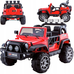 Samochód na akumulator Jeep HP012 elektryczny Auto dla dzieci światła LED czerwony