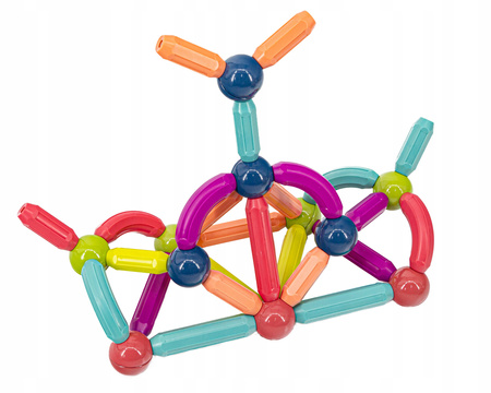 Klocki konstrukcyjne Magnetyczne Zestaw dla dzieci Kolorowe patyczki 64 elementy