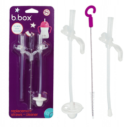 Zestaw 2 zapasowych silikonowych słomek do kubka bidonu ze szczoteczką do mycia BBox Obciążona słomka BB00525
