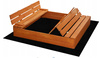 Drewniana składana piaskownica do ogrodu 150x150cm