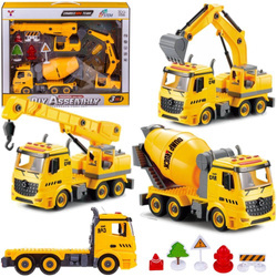 Ciężarówka do rozkręcania dla dzieci pojazdy budowy koparka betoniarka dźwig 3w1