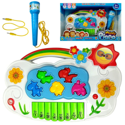 Pianinko elektroniczne organki interaktywne dla dzieci mikrofon kwiatki zwierzątka