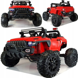 Duże auto na akumulator samochód elektryczny dla dzieci czerwony ze światłami LED QLS-618B