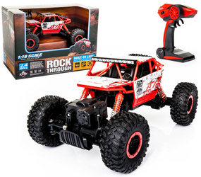 Duży samochód zdalnie sterowany dla dzieci RC Auto Rock Crawler 1:18 2,4GHz czerwony