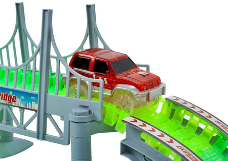 Tor samochodowy dla dzieci kolorowy Magic Track z 2 samochodami 360 elementy