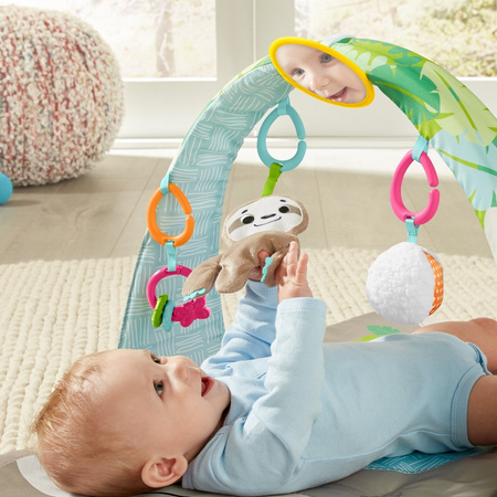 Sensoryczna mata edukacyjna Leniwiec FISHER-PRICE z zawieszkami dla dzieci GNB52