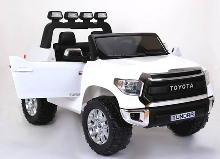 Biały duży samochód na akumulator auto pojazd elektryczny dla dzieci światła LED dźwięki Toyota Tundra