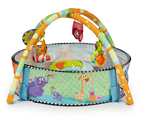 Wielofunkcyjna duża mata edukacyjna dla dzieci Kojec z piłkami i maskotkami 3w1 zwierzątka