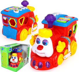 Interaktywna ciuchcia lokomotywa dla dzieci Nauka kształtów i kolorów HOLA