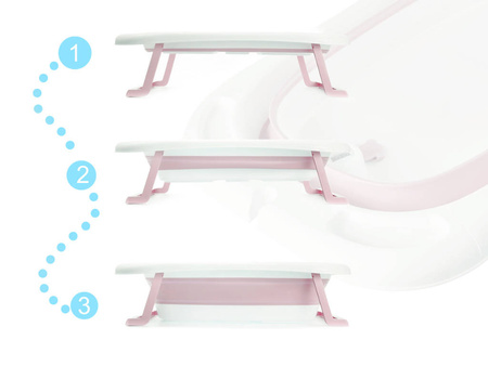 Składana wanienka z termometrem i poduszką różowa