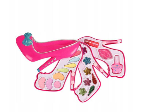 Zestaw do malowania do makijażu dla dzieci paletka pantofelek cienie błyszczyk lakier