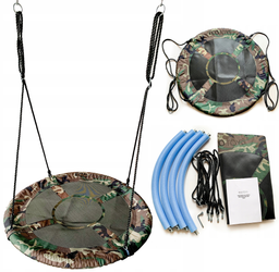 Huśtawka ogrodowa dla dzieci bocianie gniazdo Ecotoys kamuflaż 100cm MIR6001 CAMO