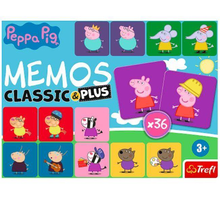 Gra pamięciowa Memos Świnka Peppa dla dzieci Trefl classic & plus