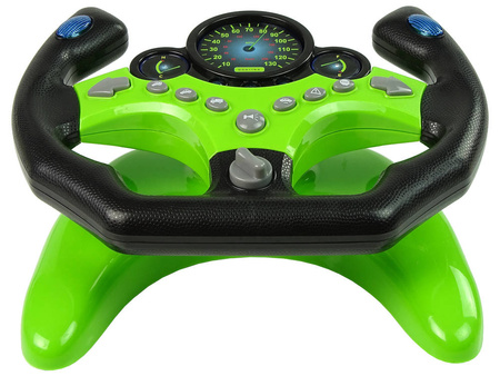 Interaktywna zabawkowa kierownica symulator jazdy dla dzieci zielona kluczyki dźwięk światło