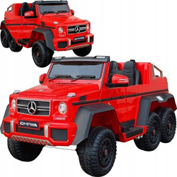 Duży czerwony elektryczny samochód na akumulator Mercedes 6x45W dla dzieci z 6 silnikami
