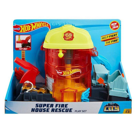 Hot Wheels Tor City - Remiza strażacka + samochodzik