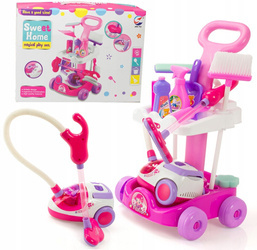 Zestaw do sprzątania dla dzieci wózek odkurzacz akcesoria