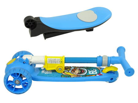 Trójkołowa hulajnoga balansowa dla dzieci niebieska z siedziskiem