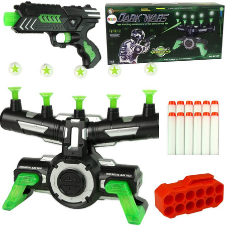 Gra zręcznościowa dla dzieci strzelanie do celu pistolet tarcza naboje światło