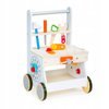 Drewniany warsztat majsterkowicza z narzędziami dla dzieci Wózek Pchacz Ecotoys TL88042 WHITE