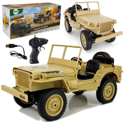 Zdalnie sterowany wojskowy samochód Jeep 1:10 2,4GHz Auto RC pustynny