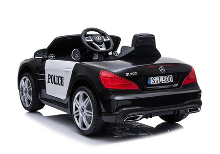 Auto na akumulator pojazd elektryczny samochód policyjny policja dla dzieci czarny Mercedes SL500