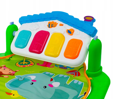 Mata edukacyjna dla dzieci interaktywna muzyczna pianinko grzechotki małpki lusterko 4w1