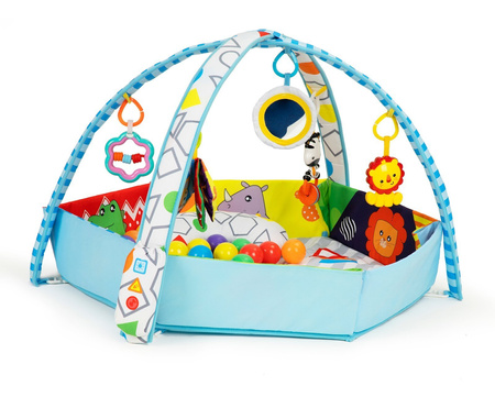 Wielofunkcyjna duża mata edukacyjna dla dzieci Kojec z piłkami Zwierzęta 3w1