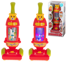 Duży interaktywny czerwony odkurzacz dla dzieci z dźwiękiem i światłem Zestaw do sprzątania