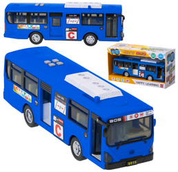 Duży autobus szkolny Gimbus dla dzieci z efektami świetlnymi i dźwiękowymi 1:20 niebieski