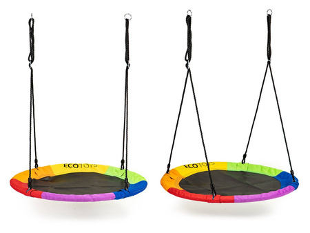 Huśtawka ogrodowa dla dzieci bocianie gniazdo Ecotoys multikolor 110 cm MIR6001-110 MULTI