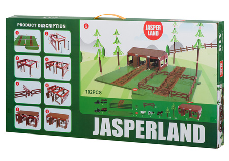 Duży zestaw dla dzieci Farma Zagroda do zabawy ze zwierzątkami i traktorami Jasperland