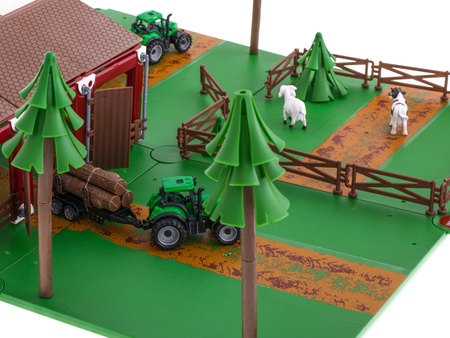 Duży zestaw dla dzieci Farma Zagroda do zabawy ze zwierzątkami i traktorami Jasperland