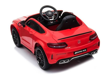 Czerwony Mercedes C63 auto na akumulator dla dzieci Samochód elektryczny ze światłem LED
