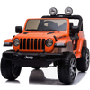 Samochód na akumulator Jeep Wrangler Rubicon pomarańczowy elektryczny Auto dla dzieci 2 silniki światła LED
