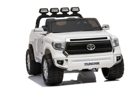 Biały duży samochód na akumulator auto pojazd elektryczny dla dzieci światła LED dźwięki Toyota Tundra