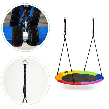 Huśtawka ogrodowa dla dzieci bocianie gniazdo Ecotoys multikolor 110 cm MIR6001-110 MULTI