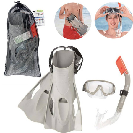 Zestaw do nurkowania szary maska rurka płetwy Bestway 25020