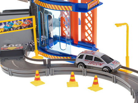 Duży zestaw Parking Garaż 4 poziomowy z windą, myjnią i stacją benzynową 6 samochodów 