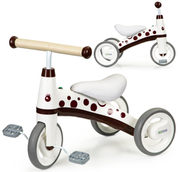 Rowerek biegowy z pedałami Rower trójkołowy dla dzieci Ecotoys biało-brązowy LC-V1850 WHITE