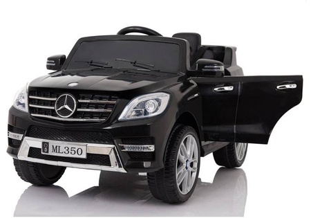 Czarny samochód na akumulator Mercedes ML350 elektryczny Auto dla dzieci światła LED 2 silniki