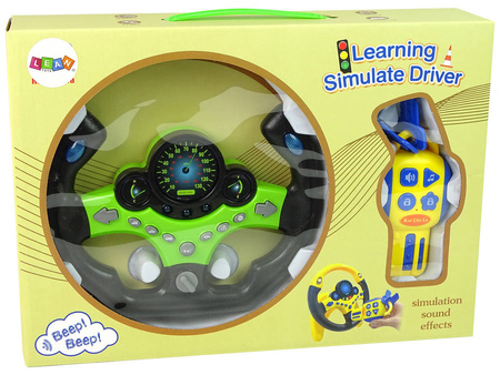 Interaktywna zabawkowa kierownica symulator jazdy dla dzieci zielona kluczyki dźwięk światło