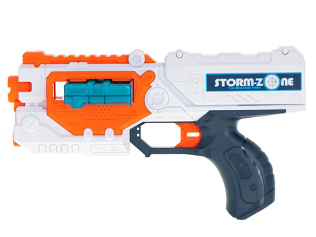 Zabawkowy karabin wyrzutnia naboi dla dzieci zestaw pistolet naboje tarcza gogle Storm Zone