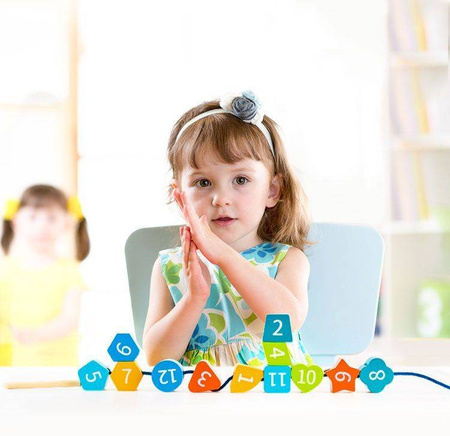 Edukacyjny drewniany zegar sorter dla dzieci świecący 3w1