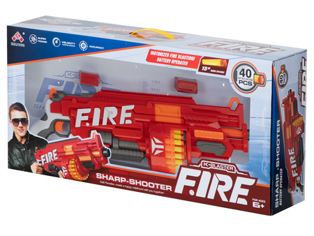 Duży karabin bębenkowy Wyrzutnia na naboje Pistolet na strzałki FIRE dla dzieci 40 nabojów